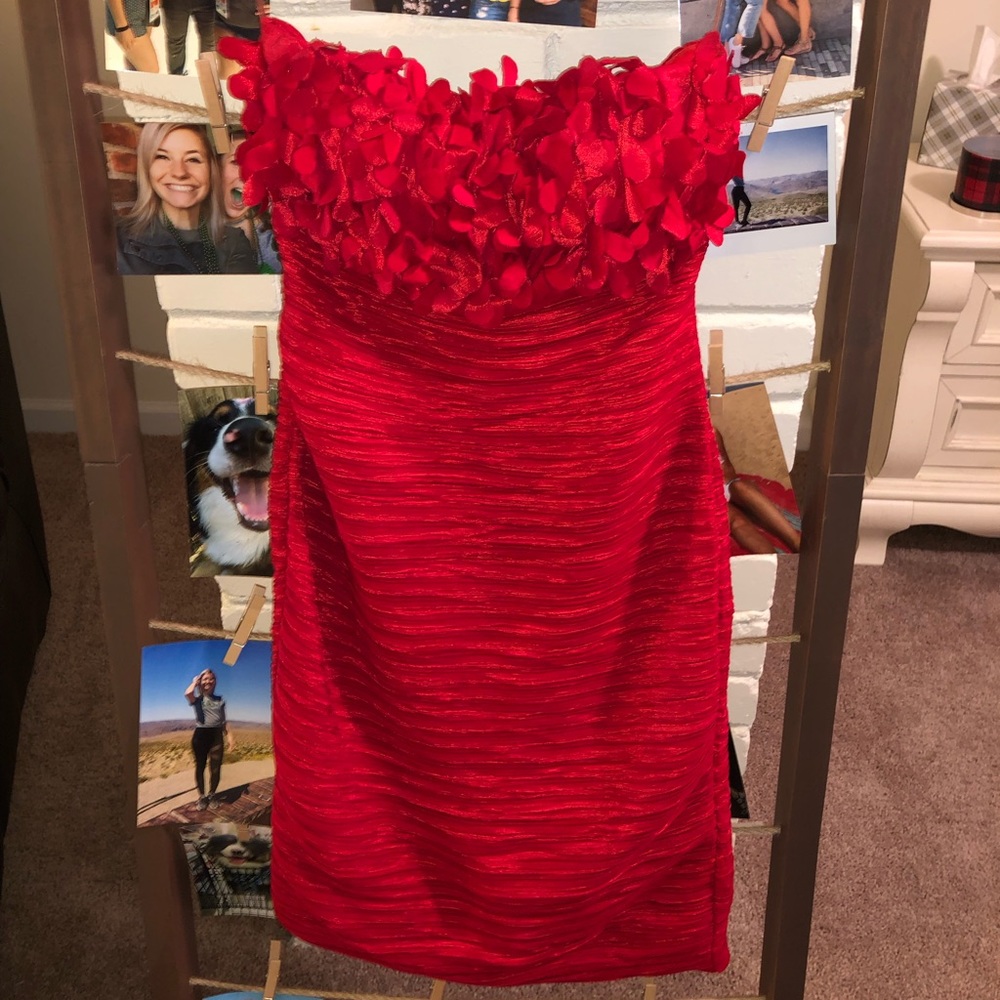 Windsor Red Strapless Body con Dress